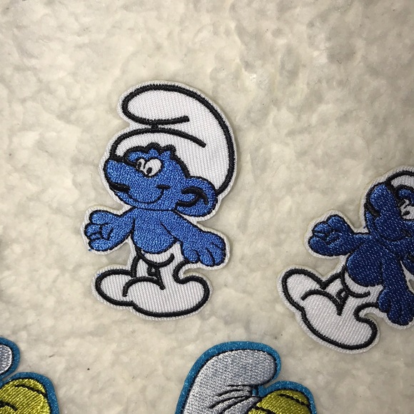 New 5 Pc Smurfs Iron on Appliqués - Picture 3 of 3